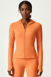 Athleia - SlimFit Zip Hoodie - Orange - VECTOR SPORTSWEAR